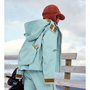 NWT Free People Movement Zephyr Ski Shell Packable Jacket XS Blue